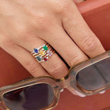 9ct Yellow Gold Morganite Diamond Petite Trilogy Ring