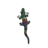 Vintage Design Sterling Silver Rainbow Lizard Brooch