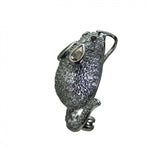 Vintage Design Sterling Silver CZ Mouse Brooch