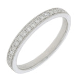 Platinum Diamond Milgrain Set Band Ring 0.25ct