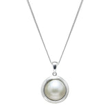 Sterling Silver Mabé Pearl Pendant 10-11mm