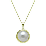 9ct Yellow Gold Mabé Pearl Pendant 13mm