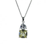 Vintage Design Sterling Silver Canary Yellow CZ Duo Necklace