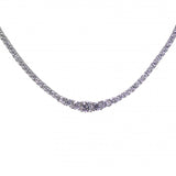 Vintage Design Sterling Silver Graduated Half Collar CZ Necklace