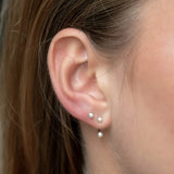 Scream Pretty Pearl Dot Ear Jacket Stud Earrings Gold Plated