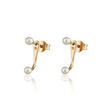 Scream Pretty Pearl Dot Ear Jacket Stud Earrings Gold Plated