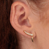 Scream Pretty Pearl Claw Ear Climber Earrings Gold Plated