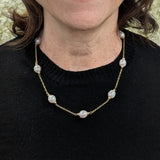 9ct Yellow Gold River Pearl 'Mary Berry' Station Necklace 10-11mm