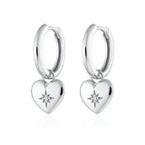 Scream Pretty Puffed Heart Charm Hoop Earrings