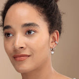 Scream Pretty Puffed Heart Charm Hoop Earrings
