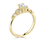 18ct Yellow Gold Green Tourmaline Diamond Vintage Split Shoulder Ring