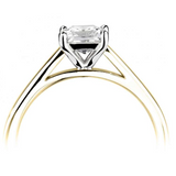 18ct Yellow Gold Diamond Solitaire Square Princess Cut Ring 0.53ct