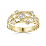 18ct Yellow Gold Diamond Brilliant Cut Bubble Dress Ring 0.48ct