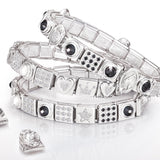 Nomination Classic Silver Royal CZ Black Jewel Shield Charm SALE