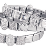 Nomination Classic Silver Royal CZ Black Jewel Shield Charm SALE