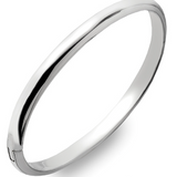Sterling Silver Oval Hinged Bangle