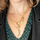 Scream Pretty Heart Carabiner Gold Curb Chain Necklace