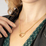 Scream Pretty Heart Carabiner Gold Curb Chain Necklace