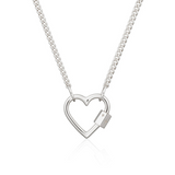 Scream Pretty Heart Carabiner Curb Chain Necklace