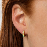 Scream Pretty Lime Opal Huggie Hoop Earrings Gold Plated