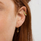 Scream Pretty Lime Opal Huggie Hoop Earrings Gold Plated