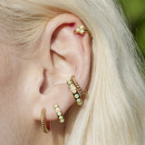 Scream Pretty Lime Opal Huggie Hoop Earrings Gold Plated