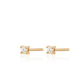 Scream Pretty Clear Stones Teeny Tiny Stud Earrings Gold Plated