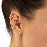 Scream Pretty Baguette CZ Huggie Hoop Earrings Gold Plated