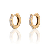 Scream Pretty Baguette CZ Huggie Hoop Earrings Gold Plated