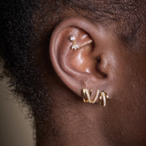 Scream Pretty Illusion Claw Huggie Hoop Earrings Gold Plated