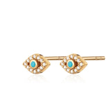Scream Pretty Evil Eye Stud Earrings Gold Plated