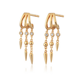 Scream Pretty Illusion Claw Drop Hoop Earrings Gold Plated