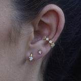 Scream Pretty Sparkling Star Huggie Hoop Earrings Gold Plated