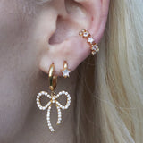 Scream Pretty Sparkling Star Huggie Hoop Earrings Gold Plated