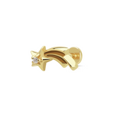 Scream Pretty Shooting Star Flat Back Single Stud Earring Gold Plated