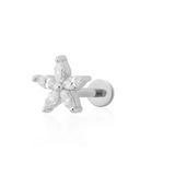 Scream Pretty Sparkling Flower Flat Back Single Stud Earring