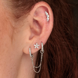 Scream Pretty Sparkling Flower Flat Back Single Stud Earring