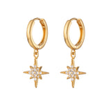 Scream Pretty Starburst Charm Hoop Earrings Gold Plated