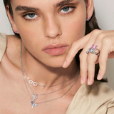 Nomination Shine Me Up Butterfly Necklace, Sterling Silver CZ