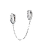 Scream Pretty Chain Linked Mismatched Single Huggie Hoop Earring
