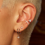Scream Pretty Diamond Double Band Single Ear Cuff CZ Gold Plated