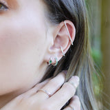 Scream Pretty Green Stones Huggie Hoop Earrings