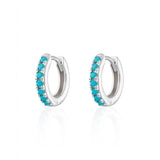 Scream Pretty Turquoise Stones Huggie Hoop Earrings