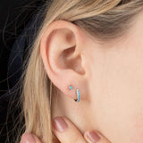 Scream Pretty Turquoise Stones Huggie Hoop Earrings Gold Plated