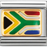 Nomination Big Size Gold Enamel South Africa Flag Charm SALE