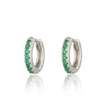 Scream Pretty Green Stones Huggie Hoop Earrings
