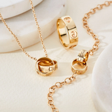 Clogau Insignia 9ct Gold Linked Ring Necklace