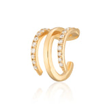 Scream Pretty Triple Claw Single Ear Cuff CZ Gold Plated