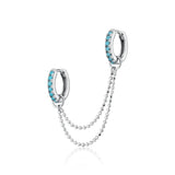 Scream Pretty Turquoise Double Chain Connector Single Stud Earring