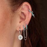 Scream Pretty Turquoise Double Chain Connector Single Stud Earring